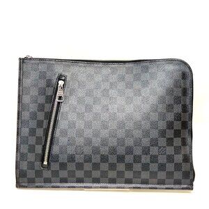 Louis Vuitton LV Brief Case Poche Document Black Damier Graphite 646-071025